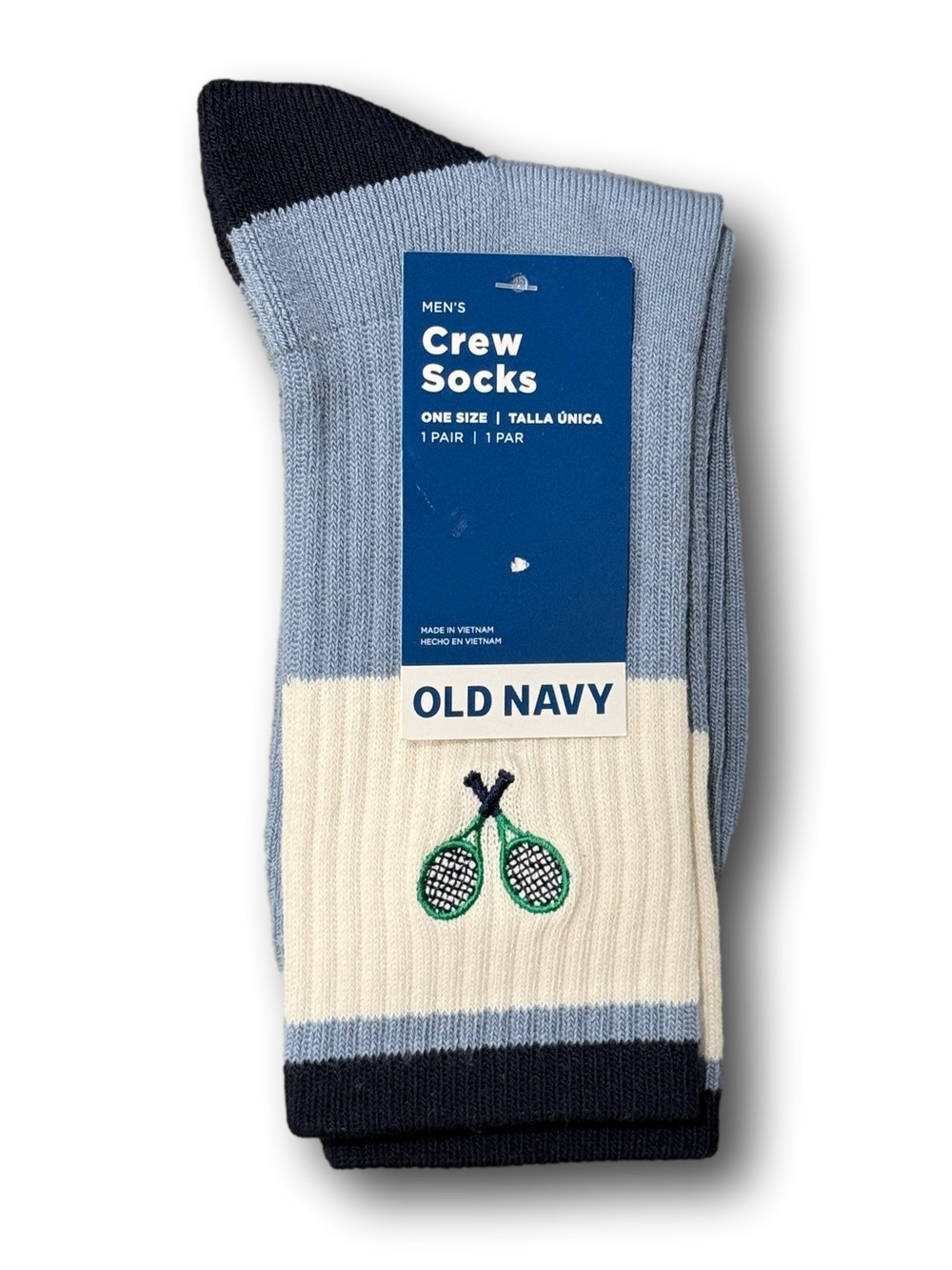 3/$18 Tennis Rackets Funny Novelty Crew Socks - NWT
